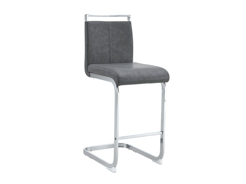  Lot de 2 tabourets de bar en similicuir pu gris, pieds en métal W3658P358524 - Conforama A