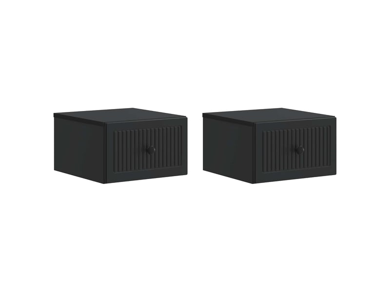  Table de chevet - cabinet de chevet - table de nuit mural 2 pièces noir 33 x 34,5 x 20 cm  - Conforama A
