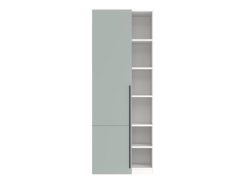  Armoire 70 x 50 x 200 cm avec 1 tringle et 10 compartiments de rangement, armoire moderne et étroite pour chambre, salon et bureau, gris  - Conforama A