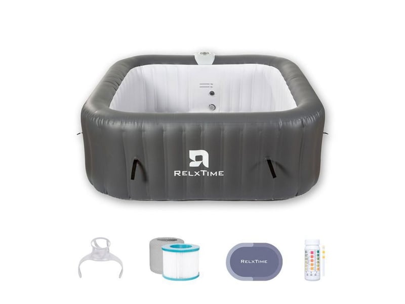  Spa gonflable carre 6 places 185x185 cm gris kit 15 pieces 406787_AACFO80199_6_DROPFR - Conforama A