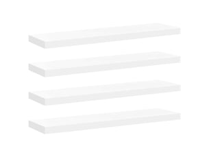 Lot de 4 étagères flottantes, étagères murales blanc 90x23,5x3,8 cm mdf cf43288