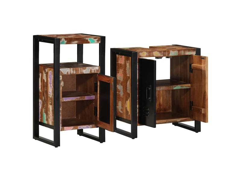  Ensemble de mobilier de salle de bain 2 pc multicolore et noir cf64168  - Conforama C