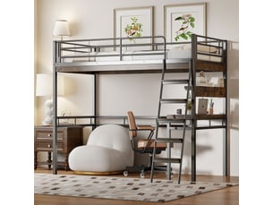 Lit mezzanine 90x200 cm <strong>SWEIKO</strong>  <strong></strong> coloris noir