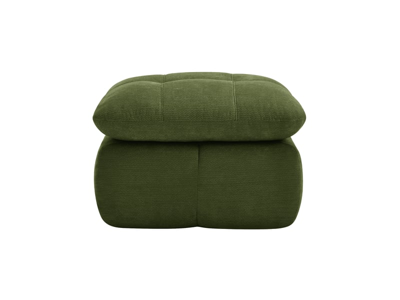 Pouf repose-pieds en tissu chenille vert 72,50x63x50 cm - Conforama D