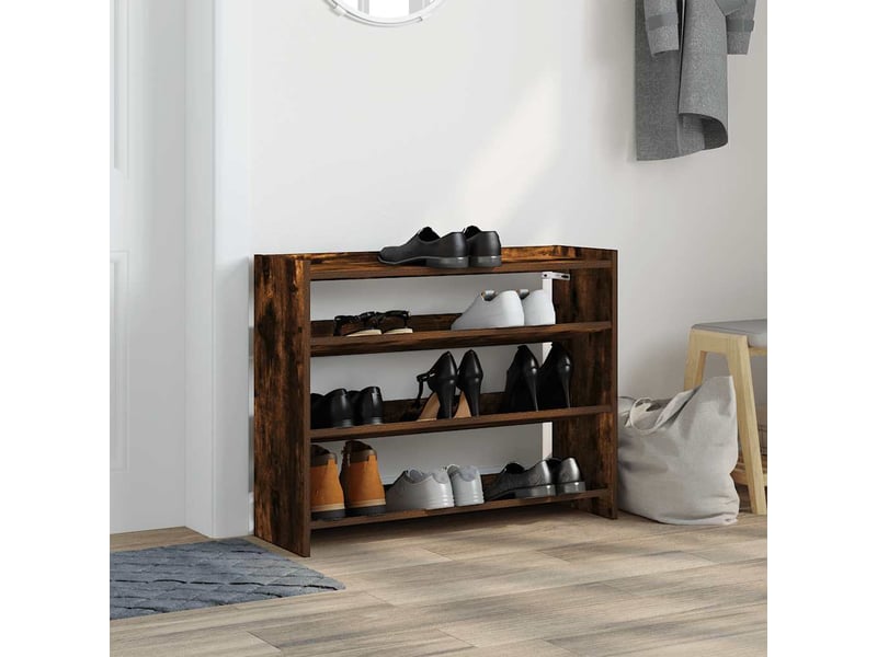  Meuble à chaussures, étagère à chaussures chêne fumé 80x25x62 cm bois d'ingénierie  - Conforama C