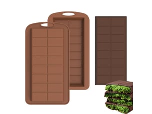 Lot de 2 moules à chocolat en silicone avec 1 grattoir, 2 moules à chocolat profonds, anti adhésif our bricolage de noix chocolat