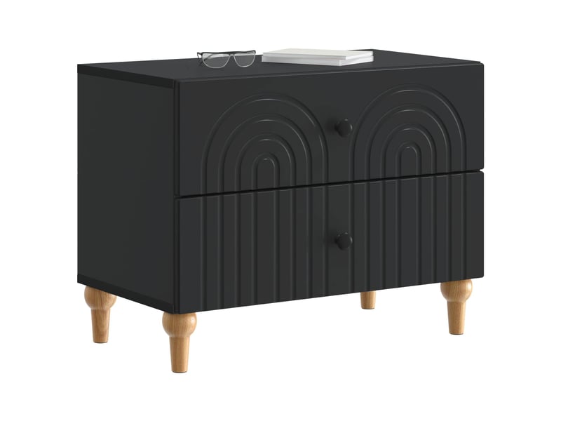  Table de chevet noir 62 x 34,5 x 48 cm bois d'ingénierie  - Conforama A