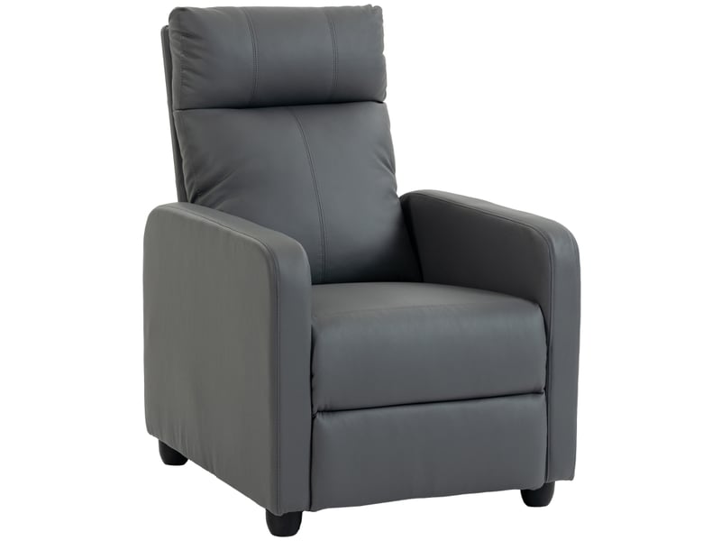  Fauteuil relax - fauteuil inclinable avec dossier inclinable et repose-pieds, fauteuil tv en cuir pu gris  - Conforama A