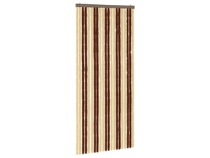 Rideau anti-insectes, moustiquaire en chenille marron et beige 90 x 200 cm cf43472