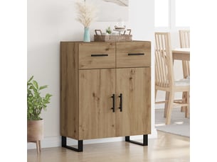 Buffet - bahut - meuble de rangement chêne artisanal 69,5 x 34 x 90 cm bois d'ingénierie