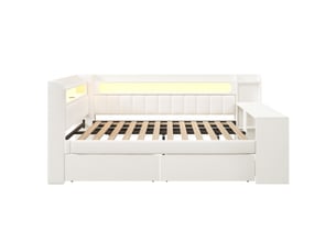 Lit avec rangement 140x200 cm LEYTN coloris blanc