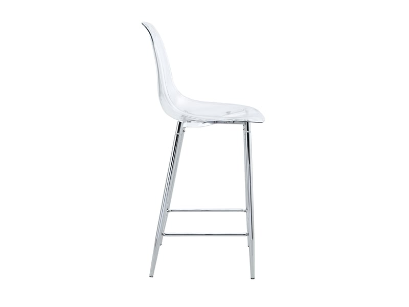 Lot de 4 tabourets de bar transparent et argenté 43x101,6 cm - chaises hautes de cuisine style moderne avec coque en acrylique - Conforama A