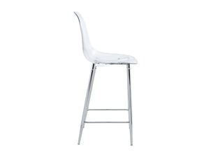 Lot de 4 tabourets de bar transparent et argenté 43x101,6 cm - chaises hautes de cuisine style moderne avec coque en acrylique