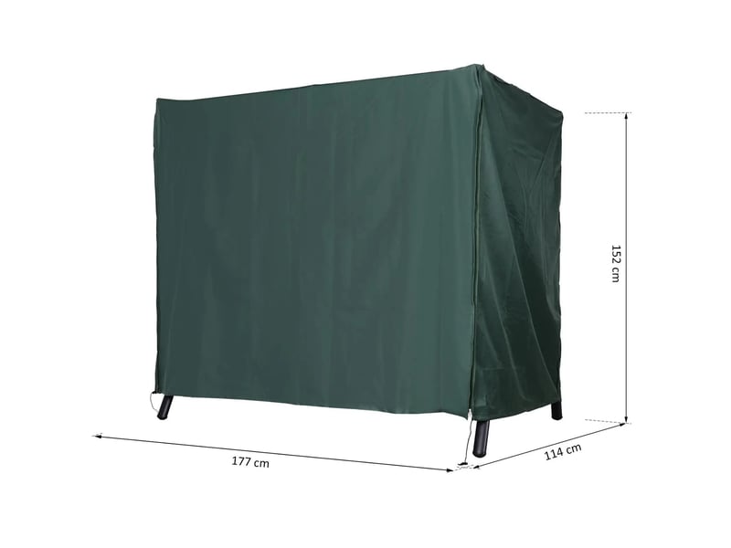 Housse de protection pour balancelle de jardin 177 x 114 x 152 cm vert foncé polyester, fermeture zippée - Conforama C