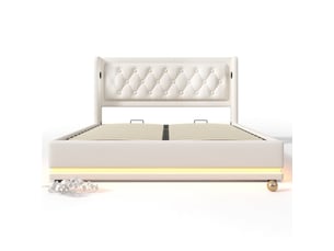 Lit coffre 160x200 cm ZERBACO coloris blanc