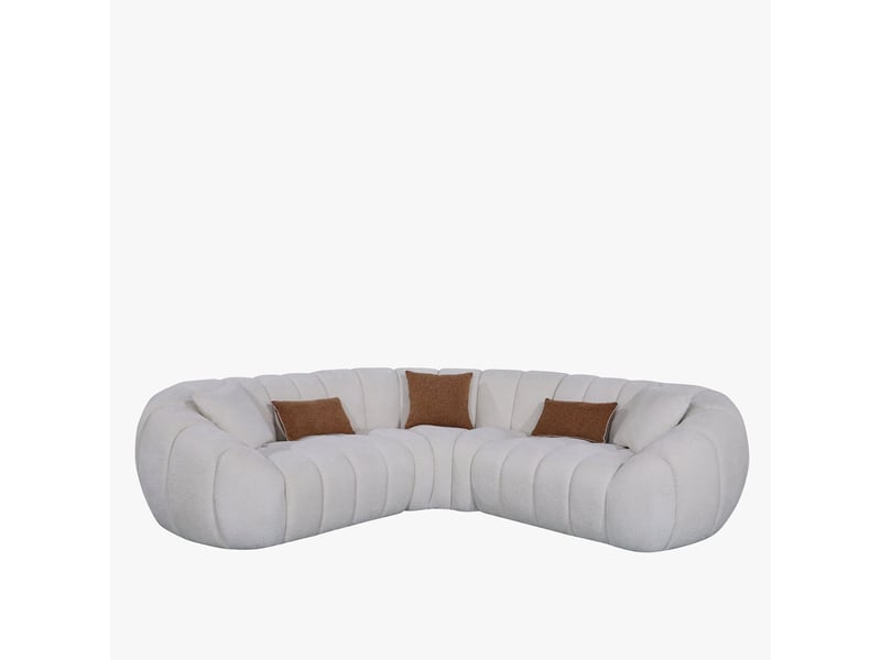  Canapé d'angle réversible en tissu écru  - Conforama A