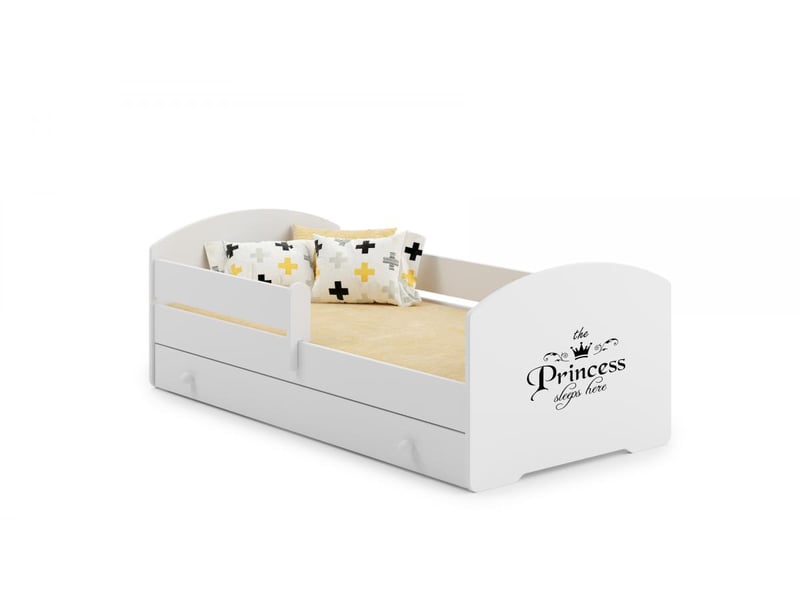  Lit enfant luk bar+szu 140x70 princess tiroir de rangement avec matelas  - Conforama A