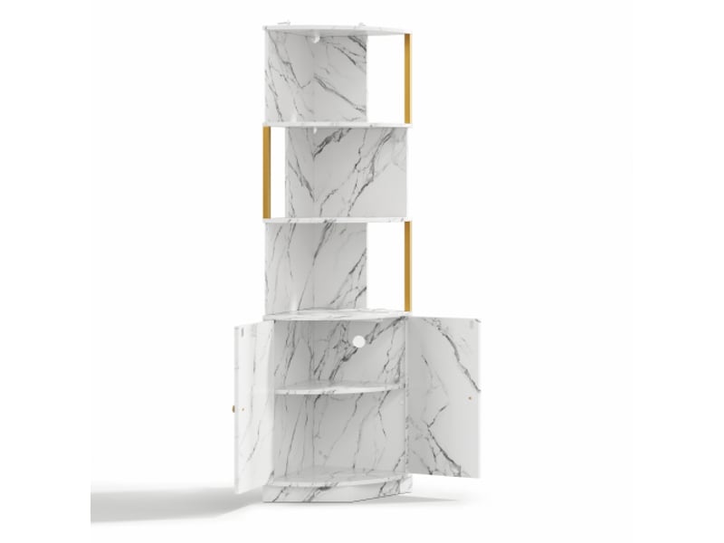Buffet d’angle led avec prises – armoire 2 portes 38×38×180 cm – rangement cuisine-salle-à-manger-salon - Conforama A
