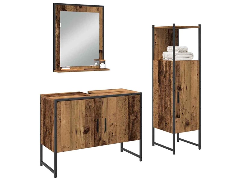  Ensemble de mobilier de salle de bain 3 pc marron cf64399  - Conforama C