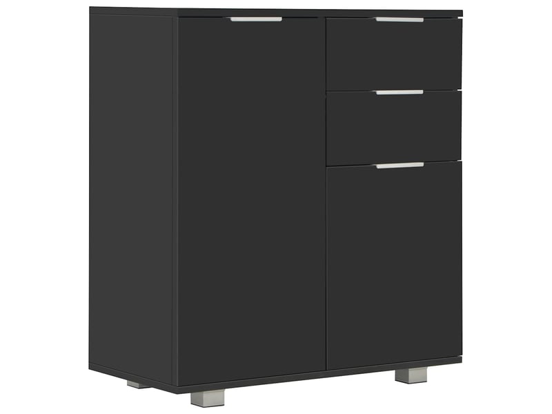  Buffet - bahut - meuble de rangement noir brillant 71x35x80 cm bois d'ingénierie  - Conforama A