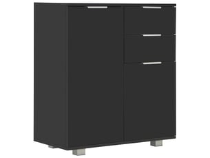 Buffet - bahut - meuble de rangement noir brillant 71x35x80 cm bois d'ingénierie