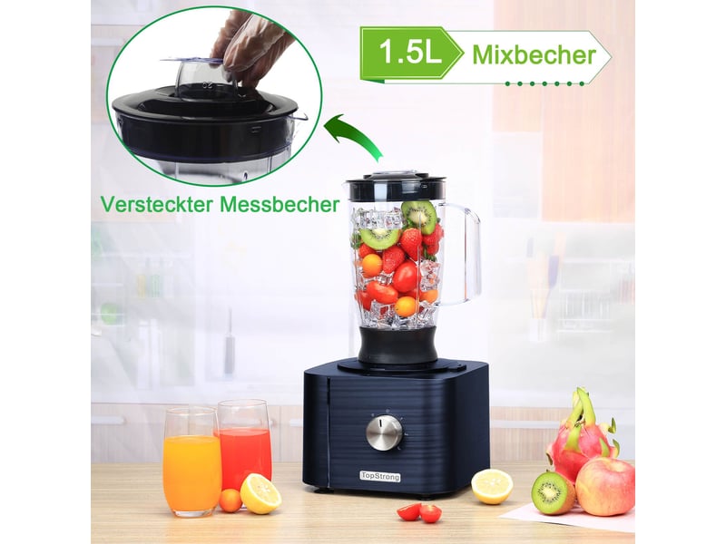  Robot de cuisine multifonction 1100 w avec bol 3,2 l et récipient 1,5 l, 3 vitesses, fonction pulse et accessoires  - Conforama D