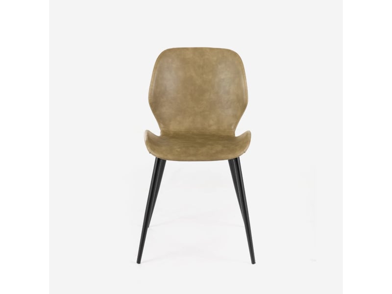  Lot de 4 chaises de salle à manger rembourrées soft-touch callisto - beige  - Conforama E