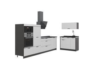 Vicco cuisine, blanc campagneanthracite, 380cm, pt anthracite