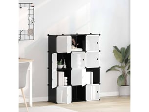 Cubes de rangement 12 pcs avec portes noir pp shl3262