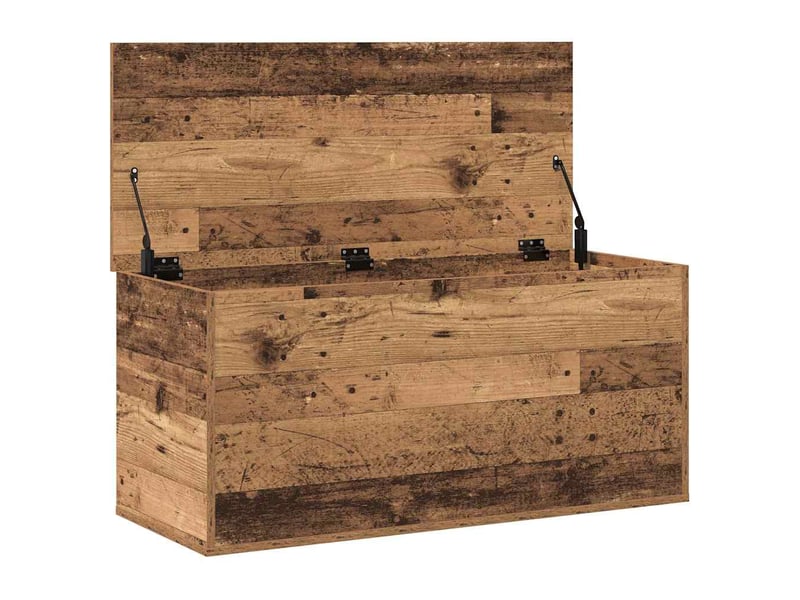  Boîte de rangement, coffre de rangement bois ancien 100x42x46 cm  - Conforama E