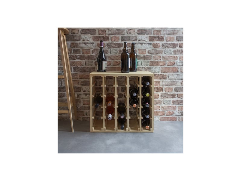  Range-bouteilles 25 bouteilles en bois 53 x 25 x 53 cm 62851 - Conforama B