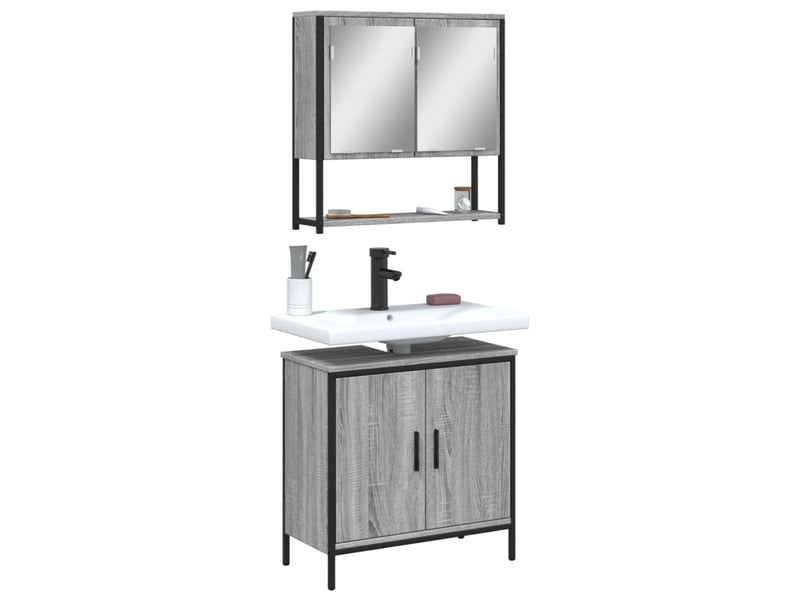  Ensemble de meubles de salle de bain 2 pcs sonoma gris cf63634  - Conforama B