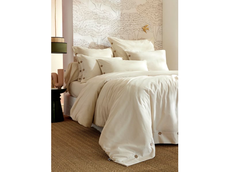  Drap-housse 140 x 190 cm percale de coton 120 fils unie perrine pampa 15193 - Conforama E