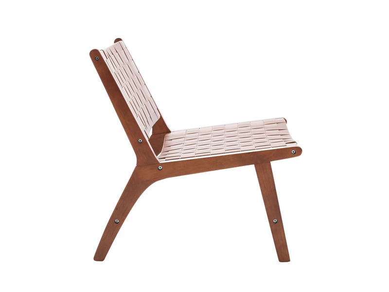  Chaise moderne tressée marron, motif damier, structure en bois  - Conforama E