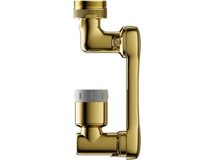 Accessoire d'extension de robinet, aérateur de robinet rotatif à 1080°, robinet mélangeur à double buse (doré)