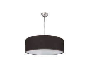 Suspension ABRILA Planetario marron 1 lumière E27, abat-jour cylindrique Ø35 cm, hauteur réglable 22-92 cm