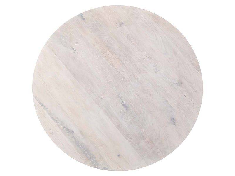  Table de salle à manger en bois blanc 150x150x76 cm (h)  - Conforama D