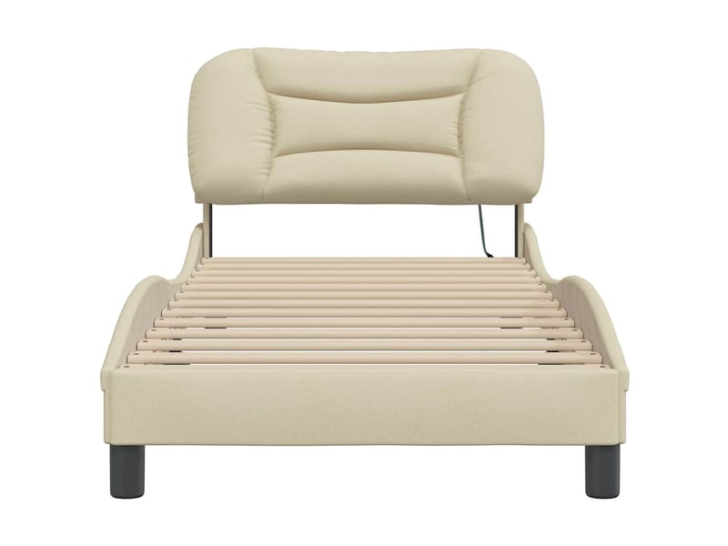  Lit simple- lit adulte -  cadre de lit sans matelas hvar crème 90x190 cm tissu  - Conforama C