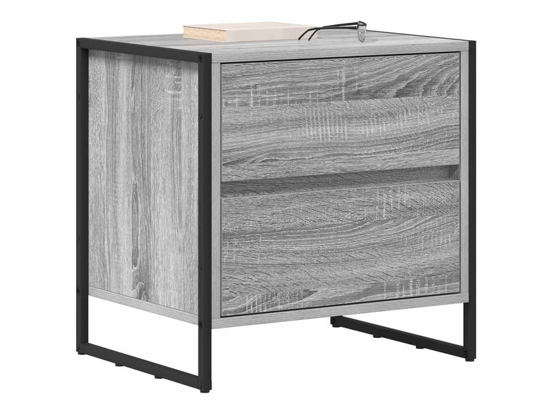 Table de chevet avec tiroir 2 pièces gris sonoma 50 x 39,5 x 50 cm - Conforama C