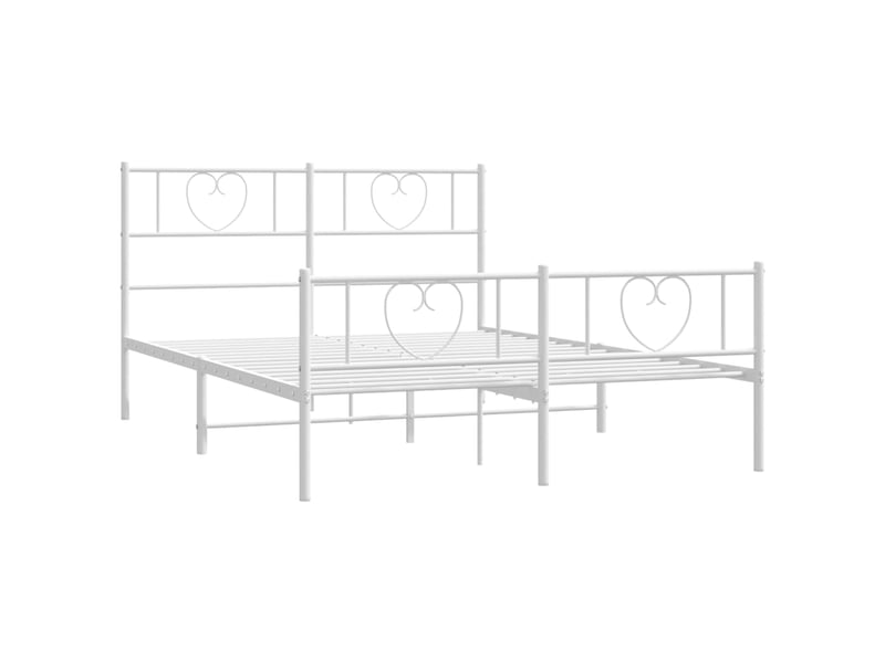 Lit double- lit adulte - cadre de lit métal sans matelas et pied de lit blanc 140x200 cm - Conforama D