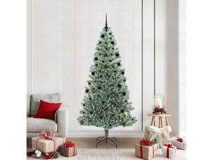 Sapin de noël, arbre de noël artificiel floconné de neige avec lumière led cf61601