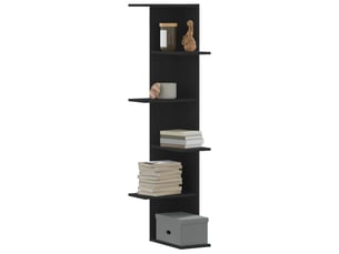 Étagère d'angle flottante, étagère murale noir 36,5x36,5x140 cm bois d'ingénierie cf41407