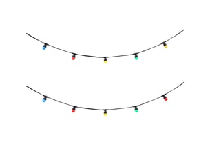 Guirlande lumineuse connectable noire avec fiche 6m, 10 ampoules e27 multicolores ip65 - lubber