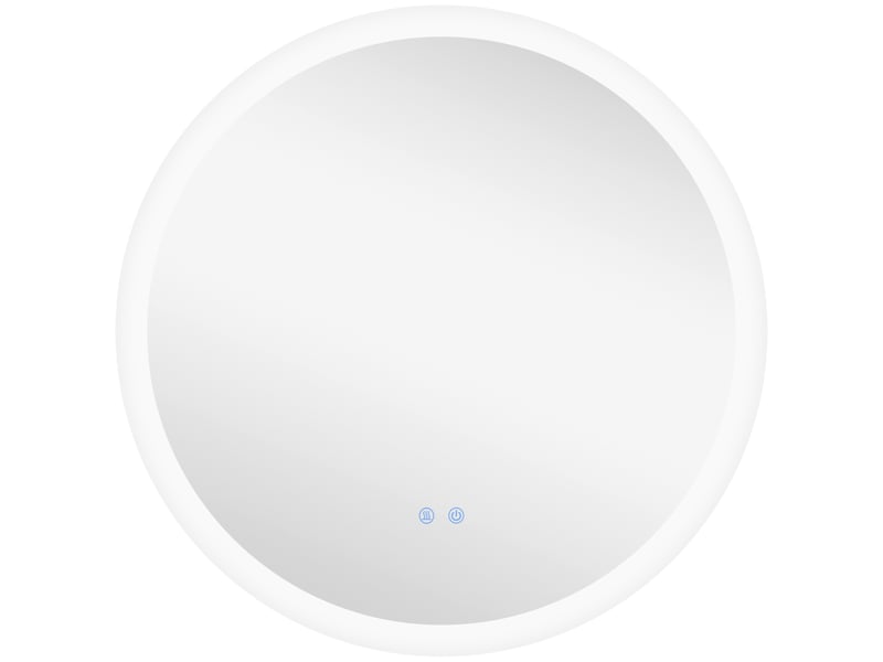 Miroir de salle de bain rond avec éclairage led 70x70cm, miroir antibuée, 3 couleurs d'éclairage, fonction mémoire, interrupteur tactile - Conforama A