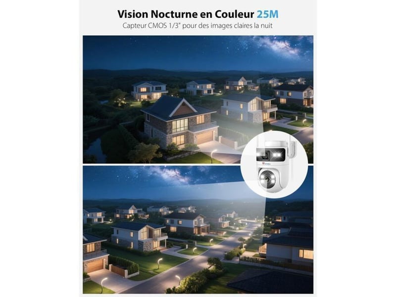  Camera de surveillance ptz wifi exterieur 1080p ip66 detection humaine 4x  - Conforama B