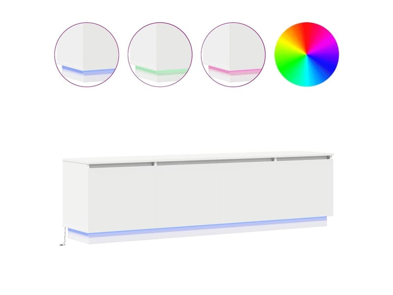 Meuble tv - banc tv - meuble de rangement 180 x 38 x 49 cm blanc bois d'ingénierie - Conforama D