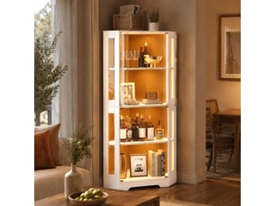 Vitrine coloris blanc 2 étagère(s) HAUSS SPOLE  - 60 cmx165 cm