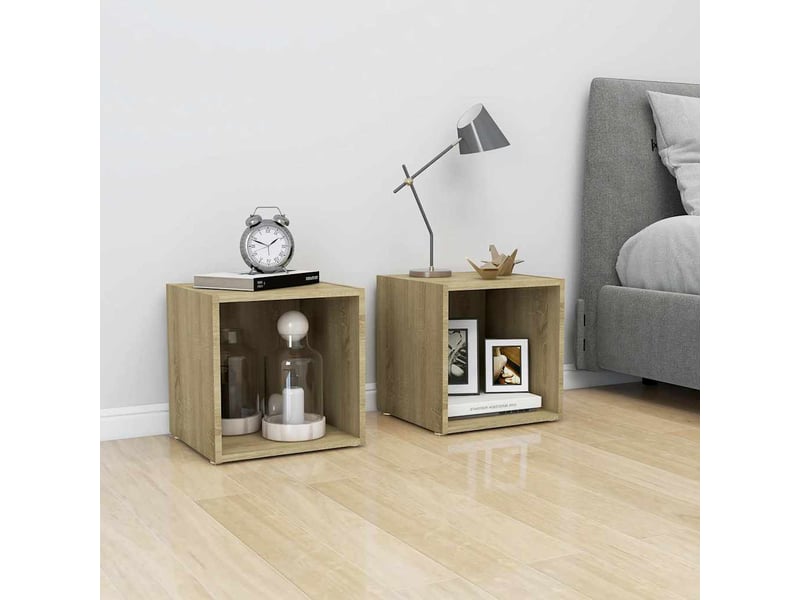  Meuble tv - banc tv - meuble de rangement chêne sonoma 37x35x37 cm bois d’ingénierie  - Conforama E