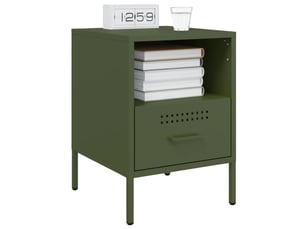 Lot de 2 tables de chevet - cabinet de chevet - table de nuit vert olive 36x39x50,5 cm acier