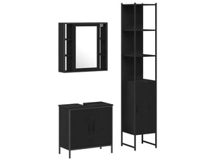 Ensembles de salle de bain, meubles de salle de bain 3 pc noir 33 x 33 x 185,5 cm cf64770